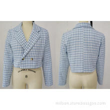 Woven Blue Checks Yarn Dyed Short Jackets